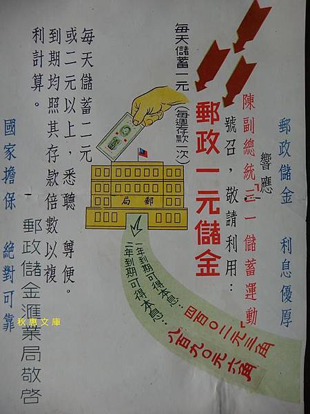 民國50年代郵局一元儲金