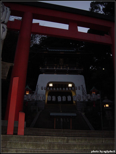 【神奈川 江之島】江之電- 日落江之島. 天晴富士山