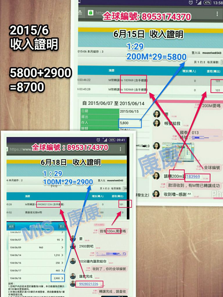 MIS＊＊我的2015/6 收入證明