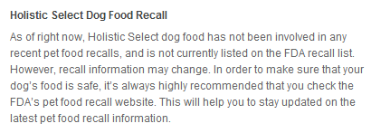 Holistic Select Dog Food Reviews, Ratings and Analysis