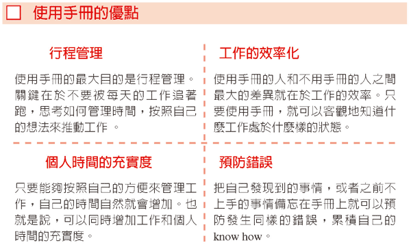 圖解整理術--使用手冊的優點