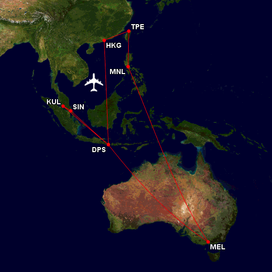 002 Flight Map (25 Jul to 12 Aug) EDITED