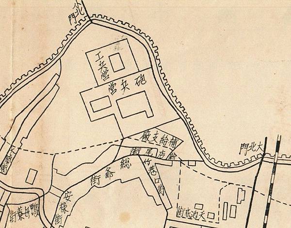 1907年〈臺南市街全圖〉中的工兵營及砲兵營.jpg 1907年〈臺南市街全圖〉中的工兵營及砲兵營.jpg