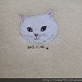 色鉛筆畫 白貓