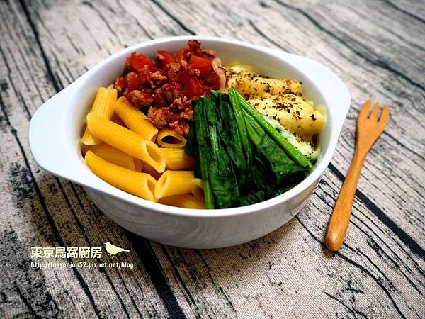 [食譜] 焗烤菠菜紅醬筆管麵