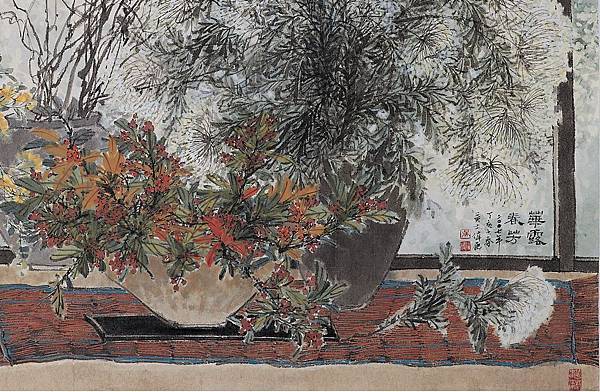 水墨畫】吳士偉華露春芳作品介紹- 山水畫家的藝術梁震明部落格