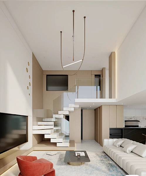 挑高夾層屋裝修施工一條龍服務規畫,文心愛悅,4*4創立方,簡