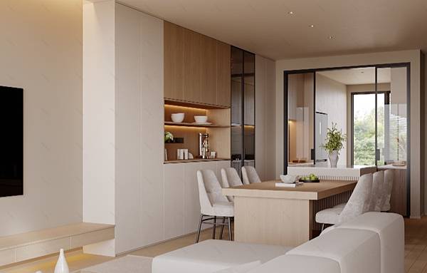 台中湯姆系統櫃-系統裝修簡單打造舒適空間-快速完工 質感餐邊