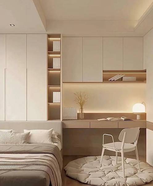 #登陽釀時光,奶油風臥室 系統櫃設計收納美學一次到位, #登陽釀時光,奶油風臥室 系統櫃設計收納美學一次到位,