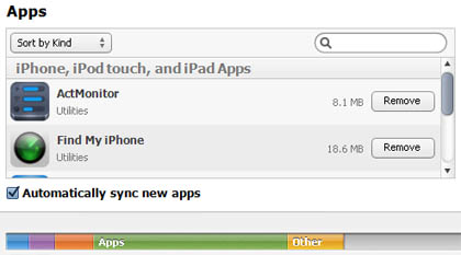 iTunes 11 Apps sync