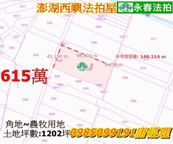 澎湖法拍農地西嶼鄉竹篙灣段方正有路1202坪4分地.jpg