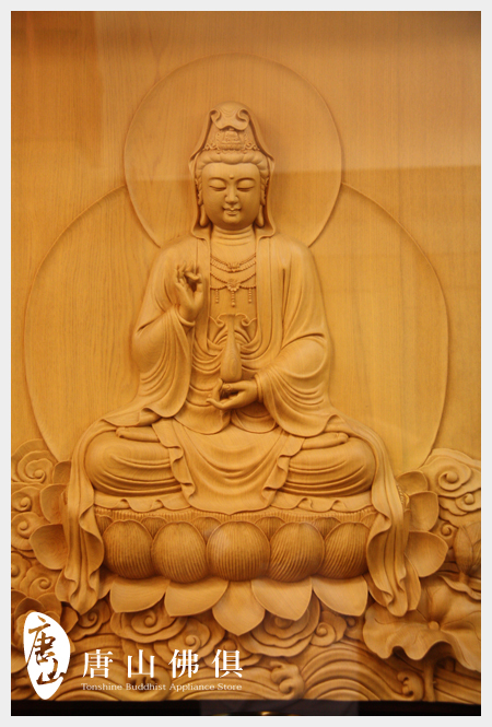 檜木立體雕刻觀音佛聯(觀音特寫) 檜木立體雕刻觀音佛聯(觀音特寫)