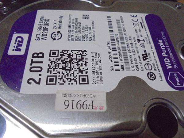 【約定送測】WD威騰2TB→3.5吋Purple紫標裸碟是多