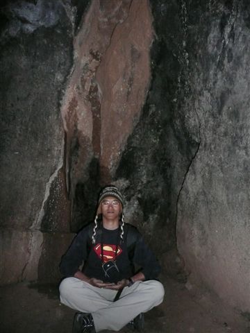 Inca meditation in the temple of the moon