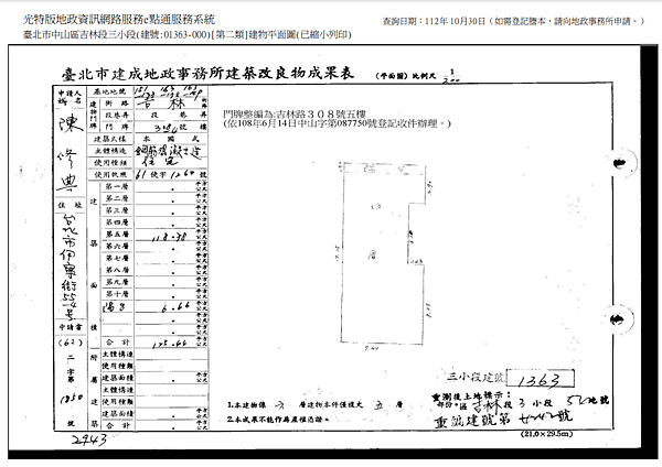 ▌1/18法拍屋｜2拍｜台北市中山區吉林路308號5樓｜張金