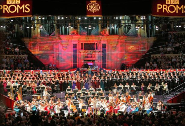 The BBC symphony orchestra at the Last Night of the Proms last year