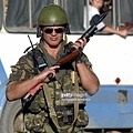 Grozny, 26th August, 2003. A Russian MVD spetsnaz trooper on patrol..jpg