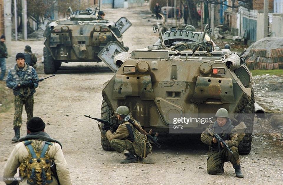 Russian Federation troops in Samashki during a Chechen militant clearing operation, December 1999..jpg