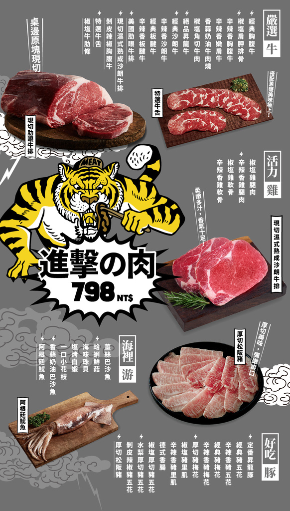 【西門町美食】肉次方附菜單，進擊的肉 $798，桌邊現切原塊