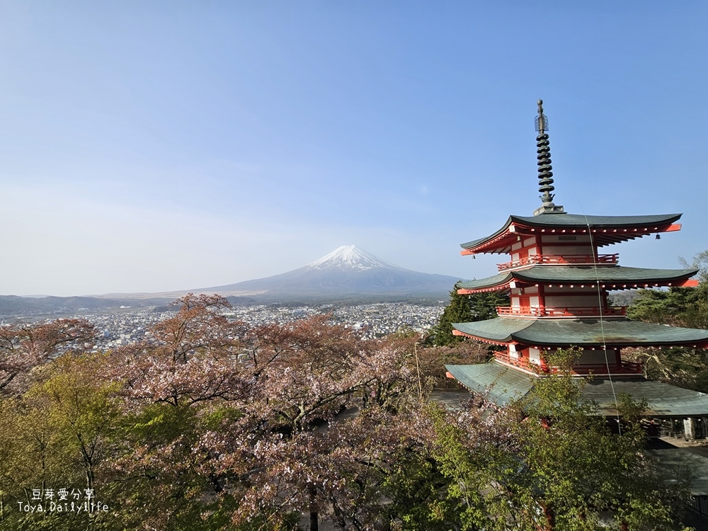 新倉山淺間公園｜忠靈塔 + 富士山 = 明信片般美景 . 若