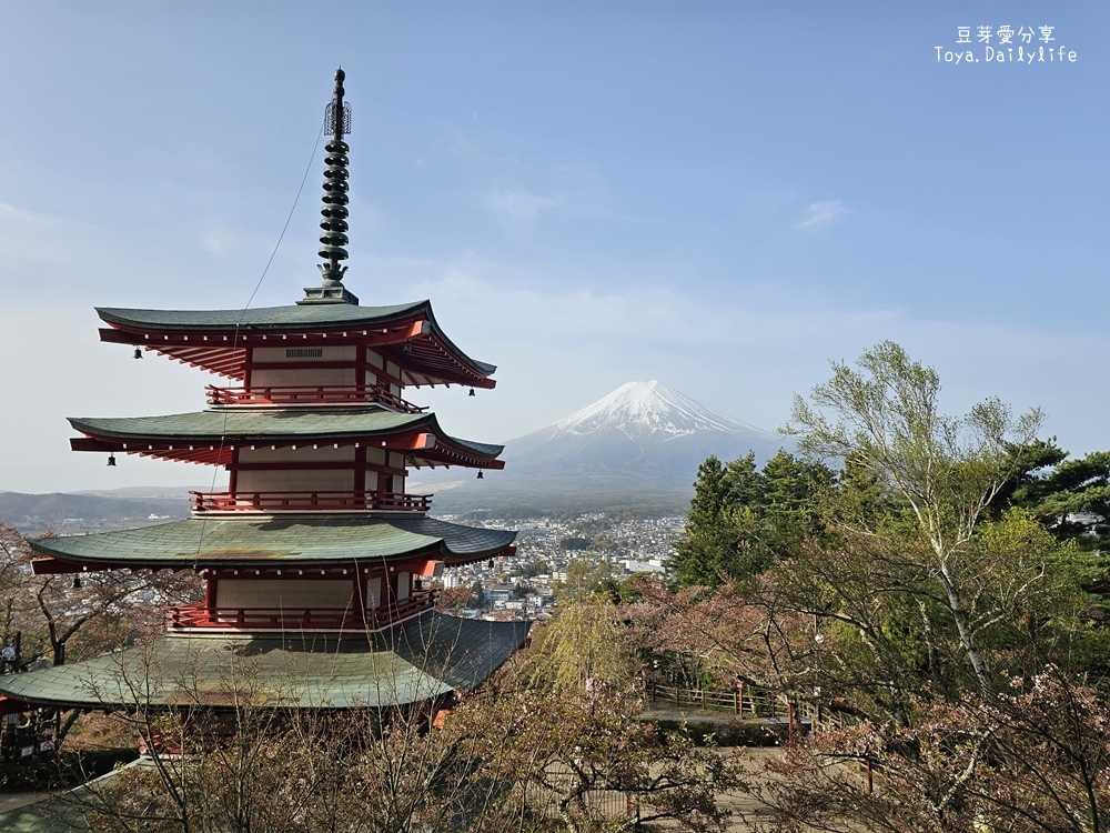 新倉山淺間公園｜忠靈塔 + 富士山 = 明信片般美景 . 若