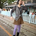 Stripy Vest + Culottes + Lilac Tights 條紋背心 ＋ 褲裙 ＋ 淡紫色絲襪