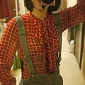 Red Checked Shirt + Dungarees 紅色格紋襯衫 ＋ 吊帶褲