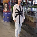 English Flag Patterned Blouson 白底黑點英國國旗絲質衫