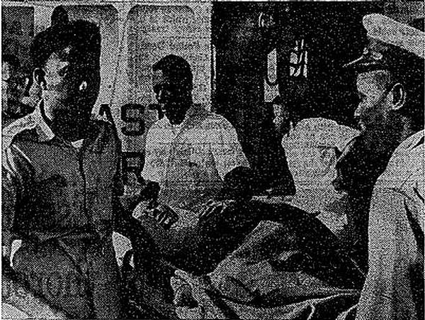 One of fourteen critically injured passengers taken from the Bahama Star to Nassau by helicopter.jpg