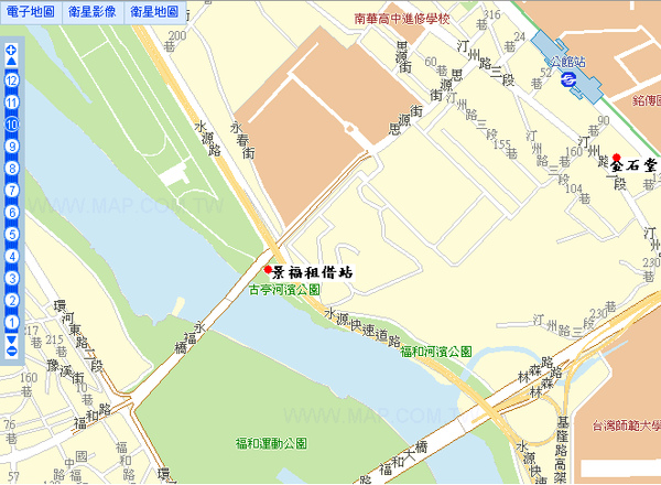 公館捷運站至景福租借站路線圖.bmp