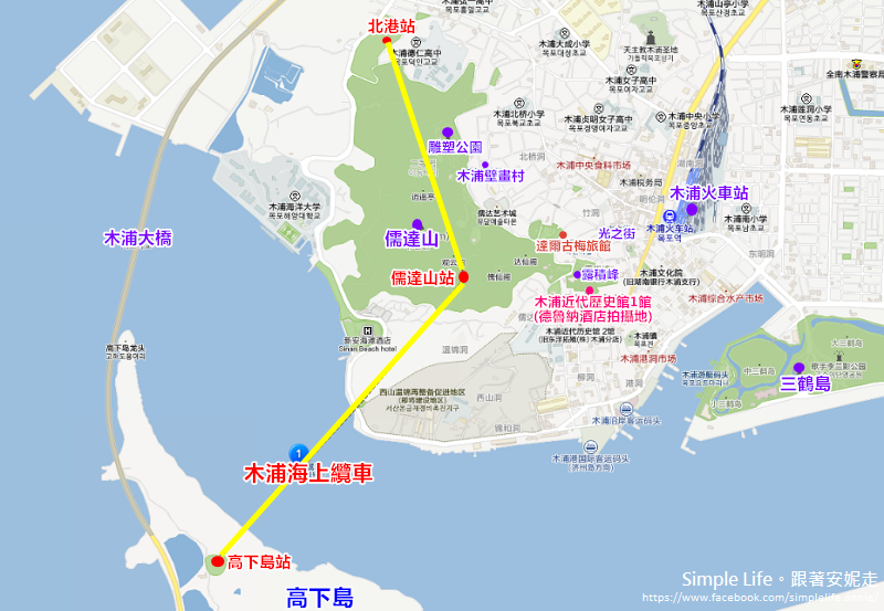 關於木浦海上纜車與位置