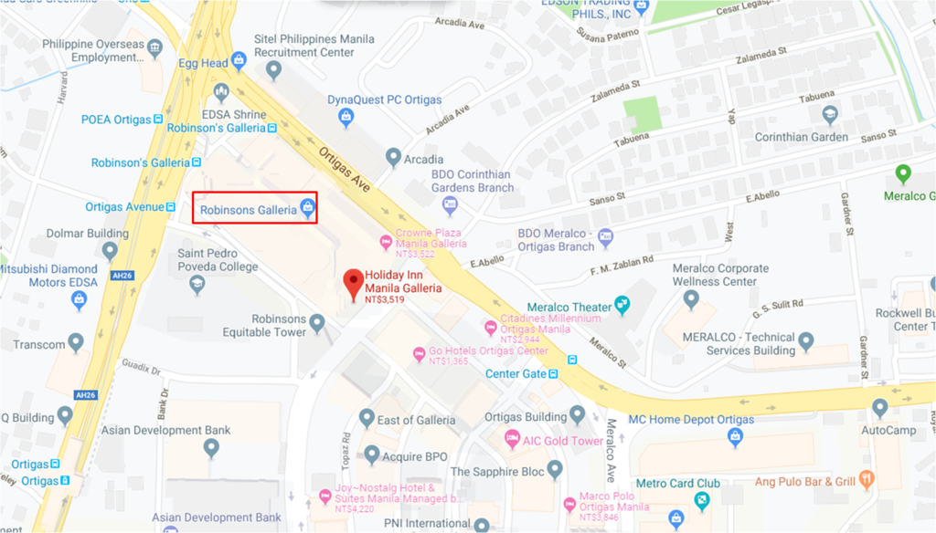 馬尼拉 廣場假日酒店 Holiday Inn Manila Galleria; 馬尼拉自由行; 馬尼拉飯店推薦; 馬尼拉住宿