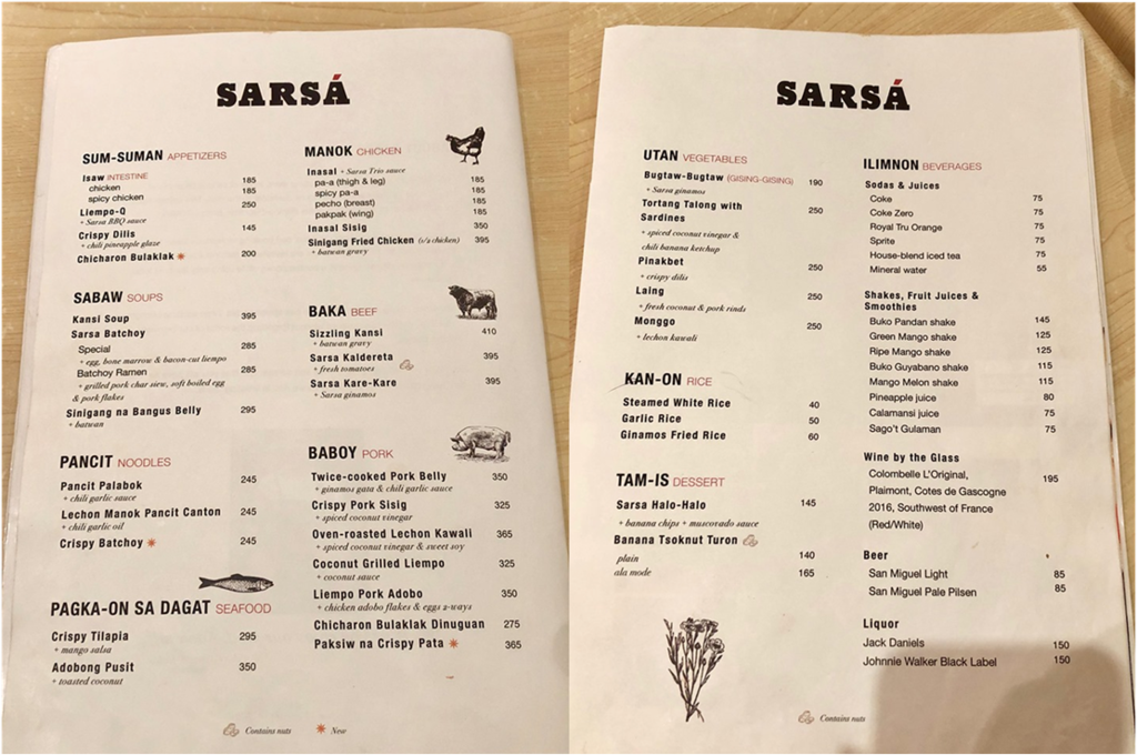sarsa kitchen bar; 菲律賓 餐廳推薦; 菲律賓 美食