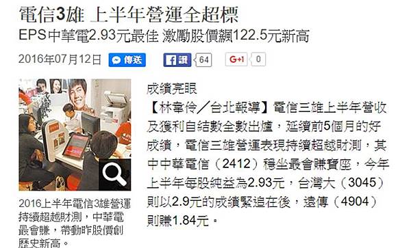 中華電信eps創新高