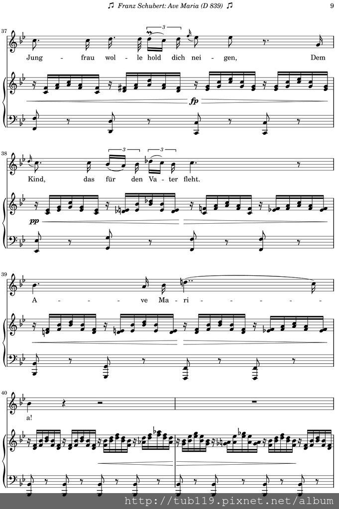 Ave Maria-Franz Schubert 琴譜-9