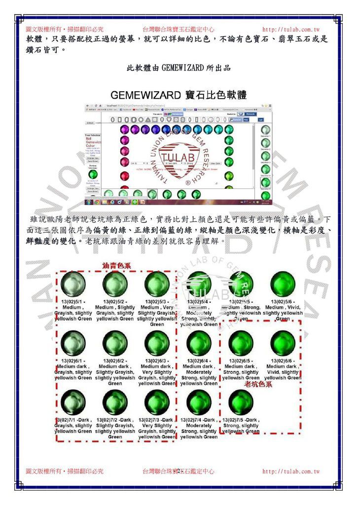 150203老坑翡翠還是油青翡翠？以專業寶石比色軟體來區分！2