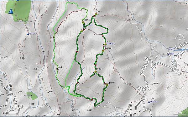 頂山南峰、頂山、杏林山、北五指山