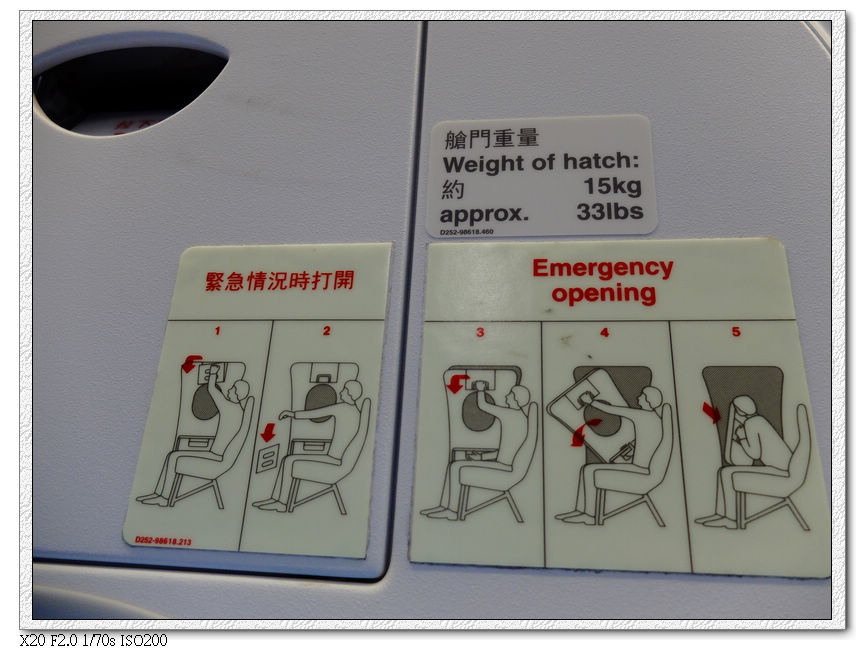 飛機的安全門旁標示,就是出問題的時候我要徒手把這片門拆下來的意思?