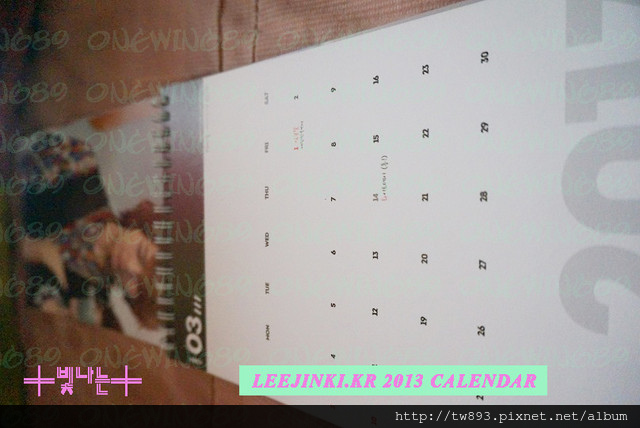 [開箱文] 溫流韓站{LEEJINKI.KR} 2013 CALENDAR