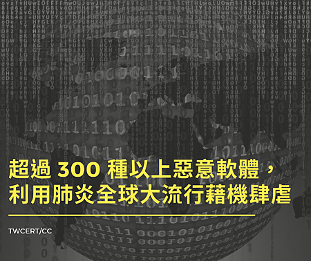 超過 300 種以上惡意軟體,利用肺炎全球大流行藉機肆虐.png 超過 300 種以上惡意軟體,利用肺炎全球大流行藉機肆虐.png