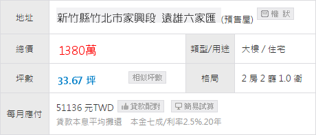 遠雄六家匯大2房 遠雄六家匯大2房