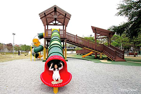 嘉義特色公園 嘉義文化公園諸羅樹蛙共融遊樂場 超大沙坑 三種滑梯 鳥巢鞦韆 超多嗨翻天旋轉設施 嘉義免費遛小孩戶外景點