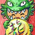 20120122小童畫得"索龍"新年快樂啊...