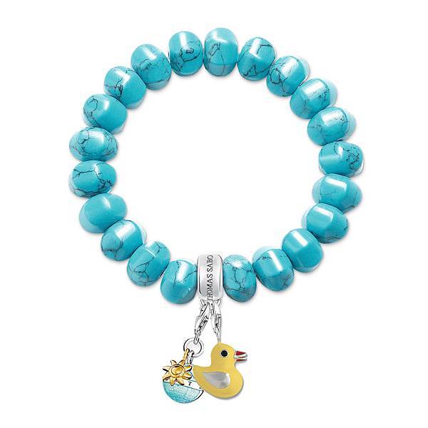 2.THOMAS SABO Charm Club 黃色小鴨游世界土耳其石珠手環 建議總售價NT$ 8,540