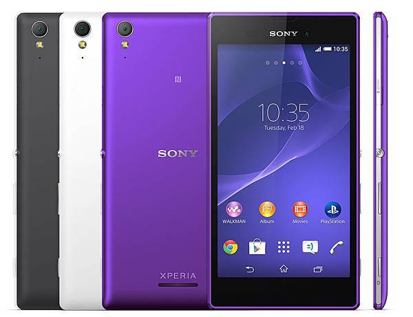 圖4_Xperia T3共有黑、白、紫三色，預計於2014年7月於台灣上市