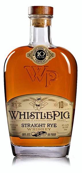 WhistlePig十年單一裸麥威士忌。建議售價NTD 2,800