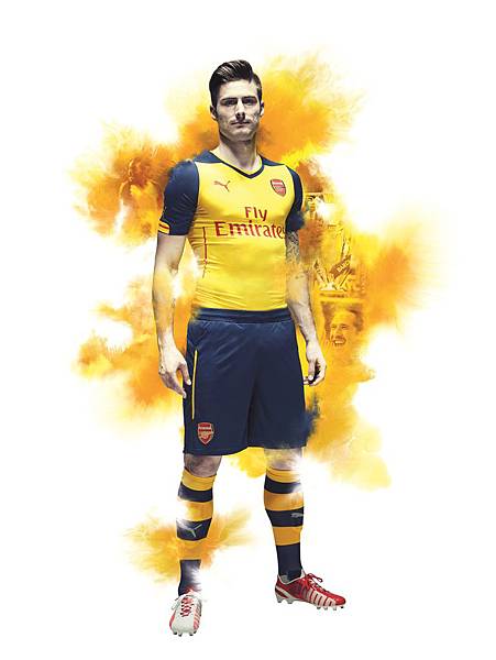 PUMA launch Arsenal 2014-15 Away Kit_Giroud