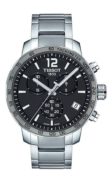 圖2. TISSOT Quickster時捷系列計時腕錶-銀灰配色精鋼錶帶