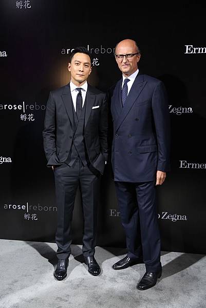 圖十一、Ermenegildo Zegna微電影《孵花》男主角吳彥祖與集團董事長Paolo Zegna