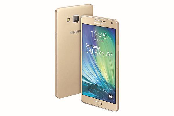 Samsung GALAXY A7 潮流金，可輕鬆創造屬於自己的獨有品味，恣意綻放自我風格